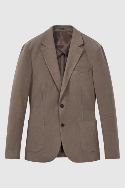 Slim Fit Single Breasted Moleskin Blazer