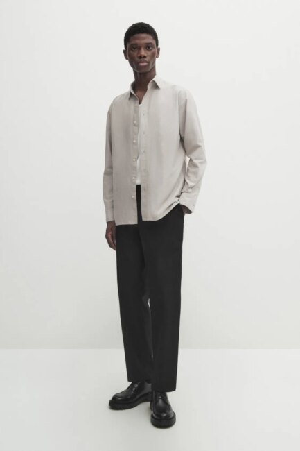 Regular fit poplin shirt with pocket