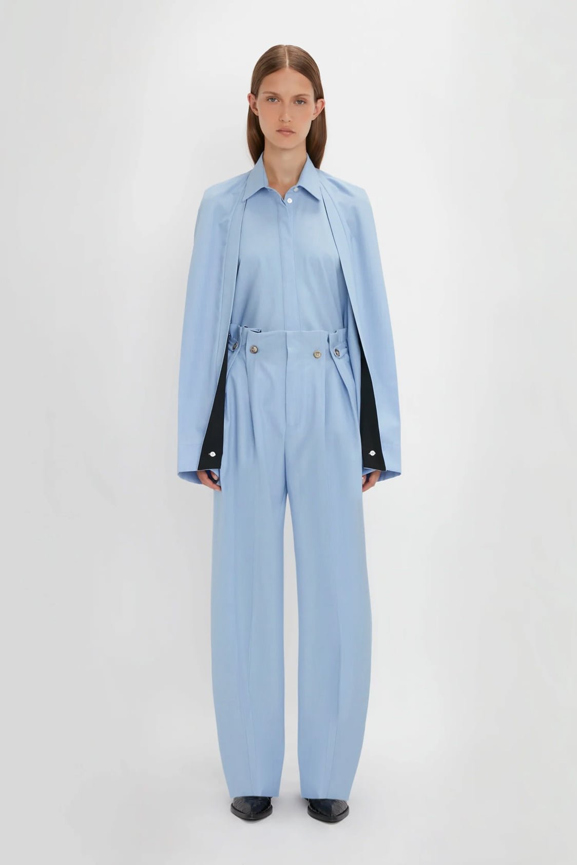 Exclusive Cropped Tuxedo Trouser In Blue